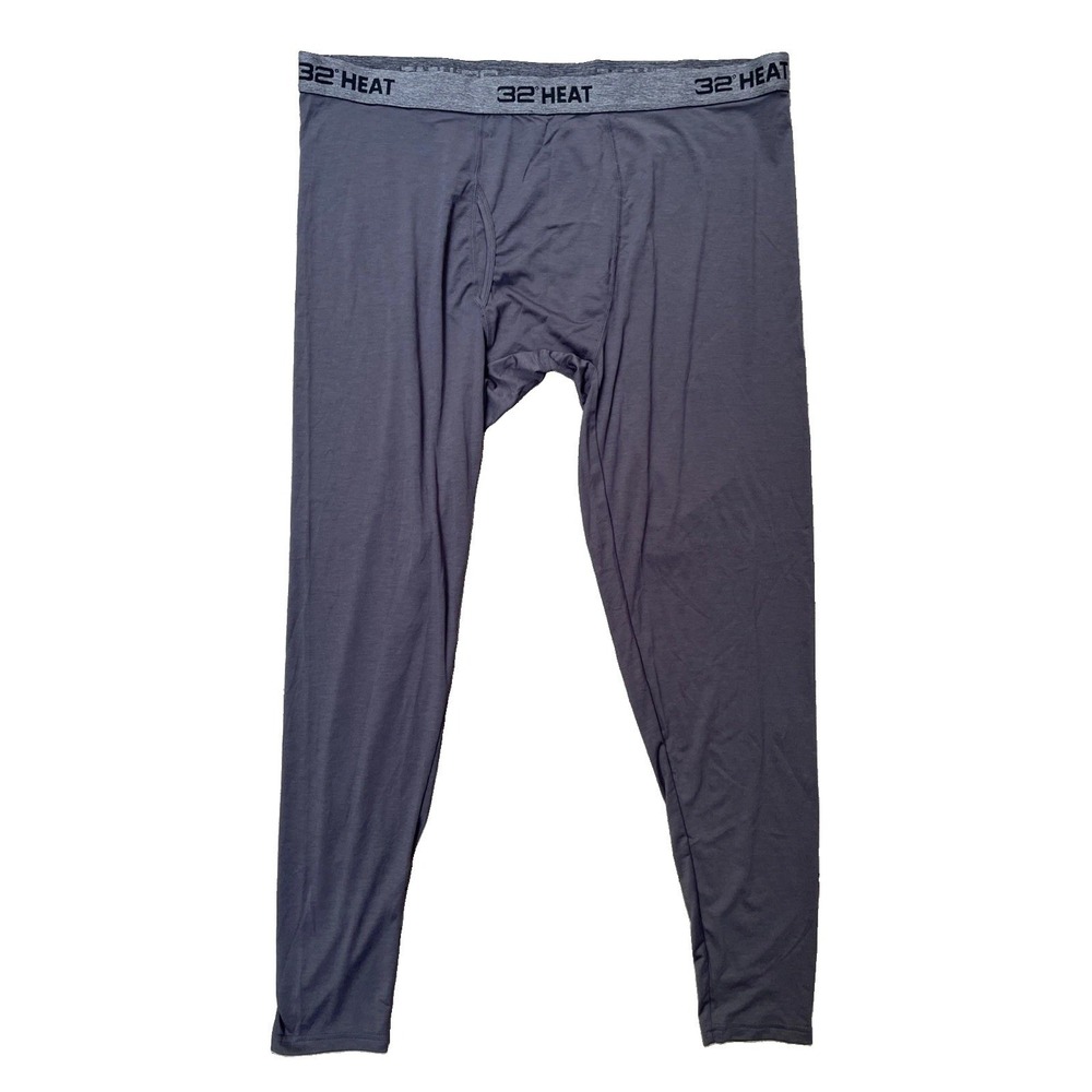 32 Degrees Heat Thermal Base Layer Pants Mens XXL Gray Long Johns Performance